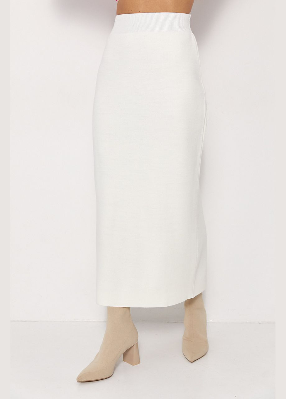 Тепла в'язана спідниця міді - чорний Lurex (314901710)