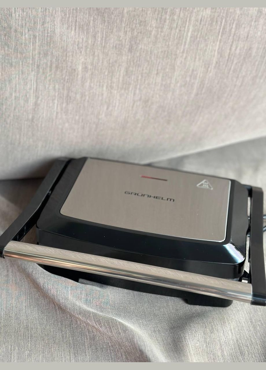 Прижимной контактный домашний электрический гриль G753 с антипригарным покрытием 750Вт Серый Grunhelm (302659768)