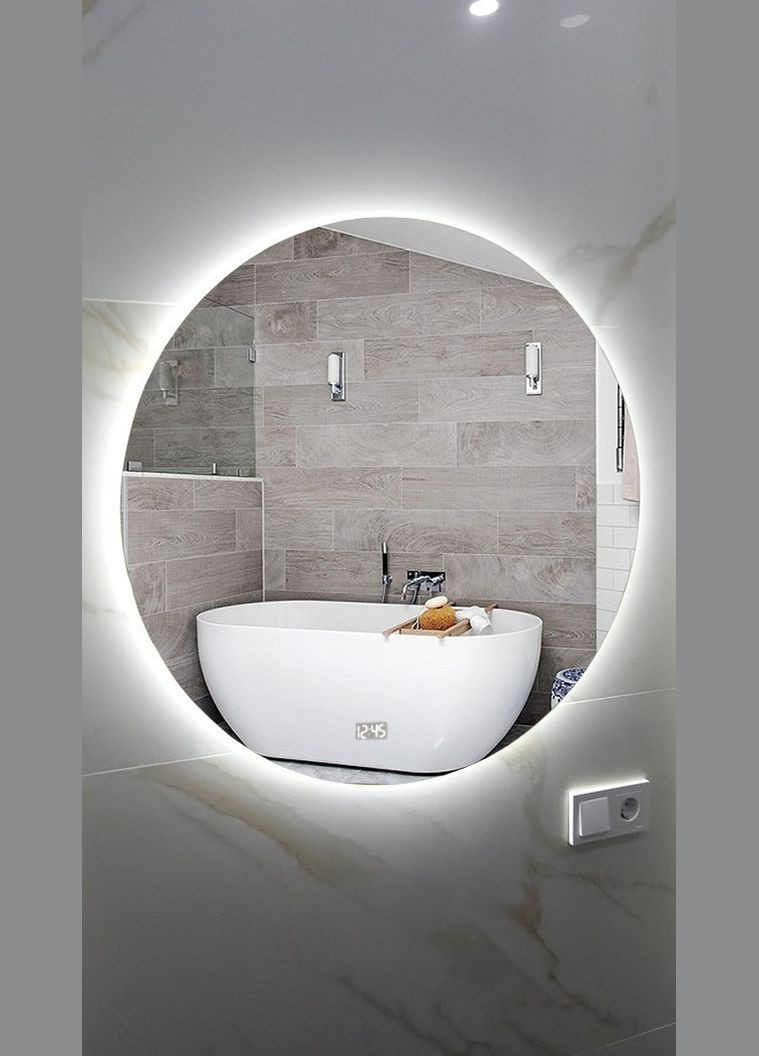 Зеркало Viano (65 х 65) c LED- подсветкой и часами ХАСТ (302810462)