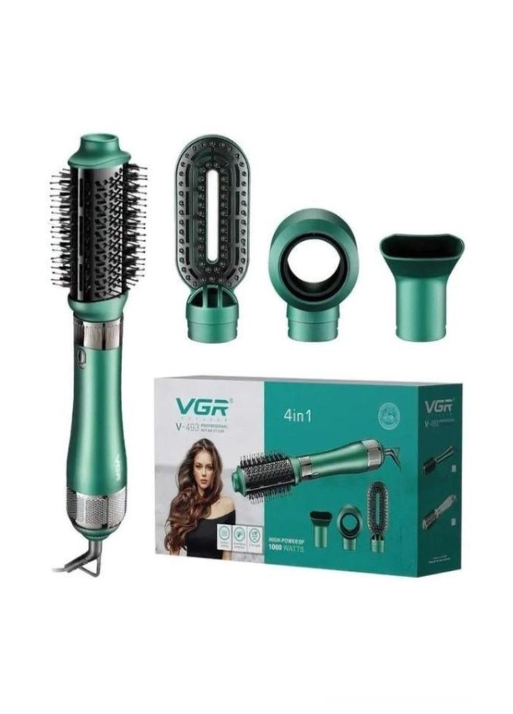 Фен-щетка стайлер для волос 4 в 1 с холодным и горячим воздухом V 493 1000W VGR (278643292)