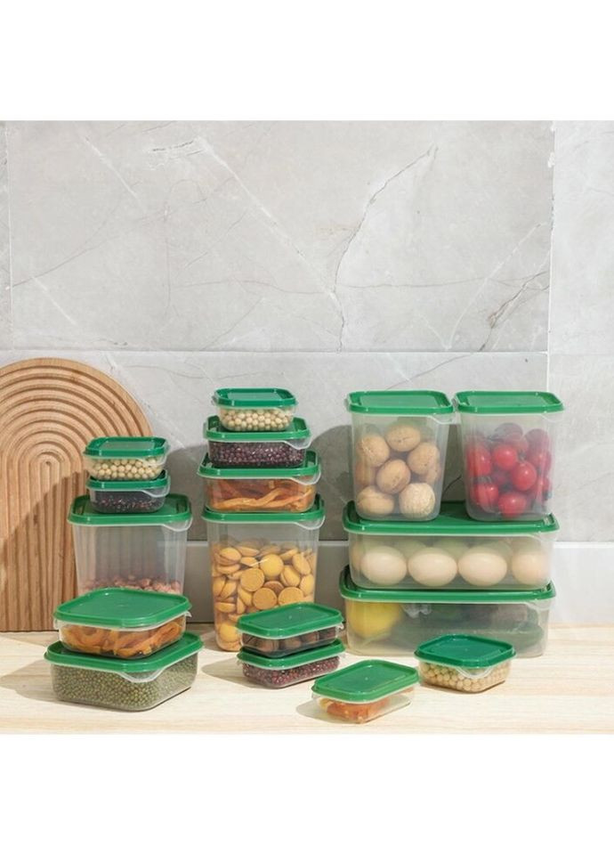 Набор контейнеров пищевых 14973 17 предметов зеленый No Brand (328391437)