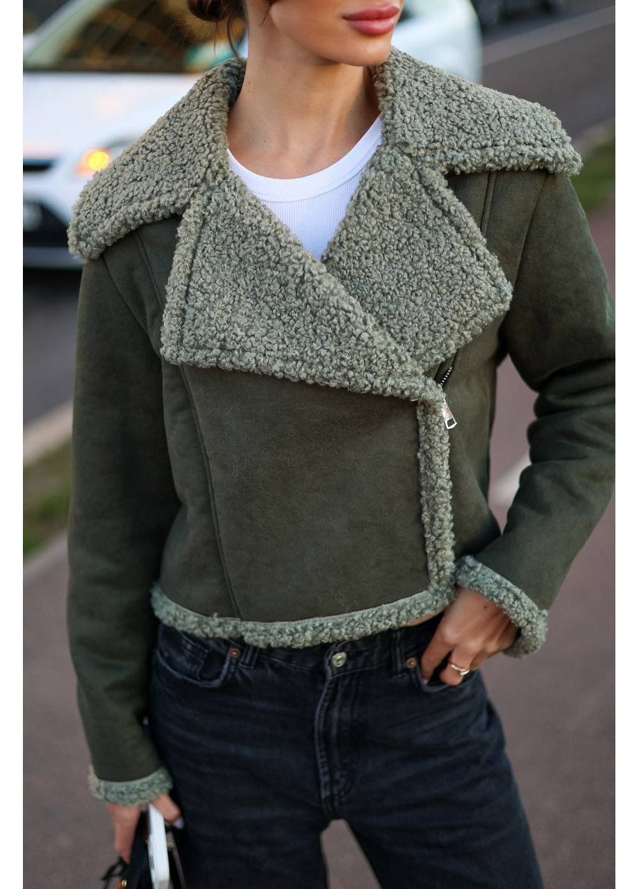 Женская укороченная дубленка из эко-замши. MonCher (362038963)