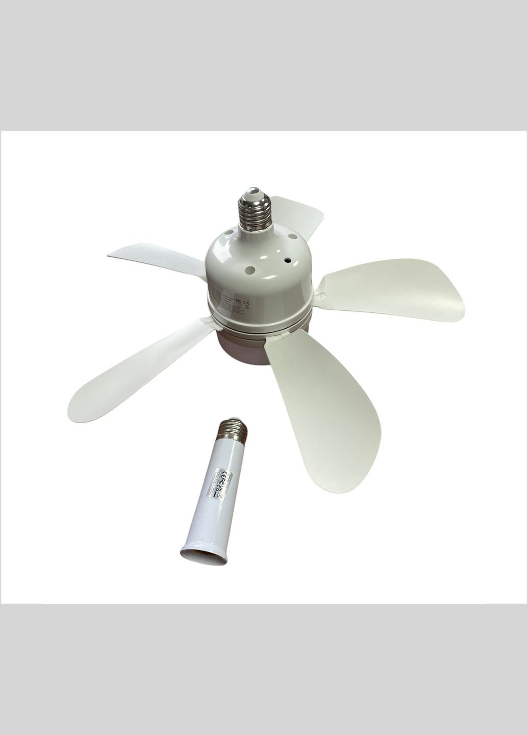 Потолочный вентилятор-светильник с лампочным цоколем E27, адаптером 120мм, потолочным патроном Е27 и пультом Monocrystal (335064314)
