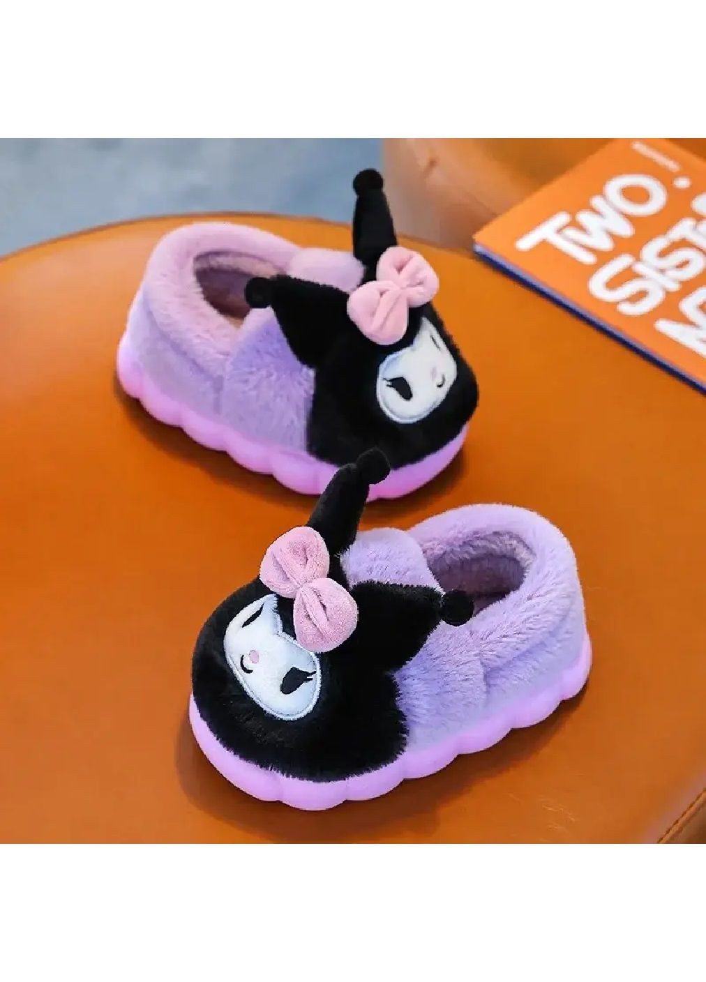 Дитячі плюшеві кімнатні домашні закриті капці з персонажем для дітей дівчаток (481315-Prob) Куромі фіолетові розмір 32-33 Unbranded (360818186)