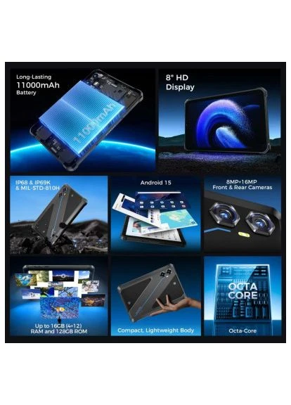 Планшет RT3 plus 8" 4/128GB/ NFC / LTE Black (6941749808516) Oukitel (396802516)