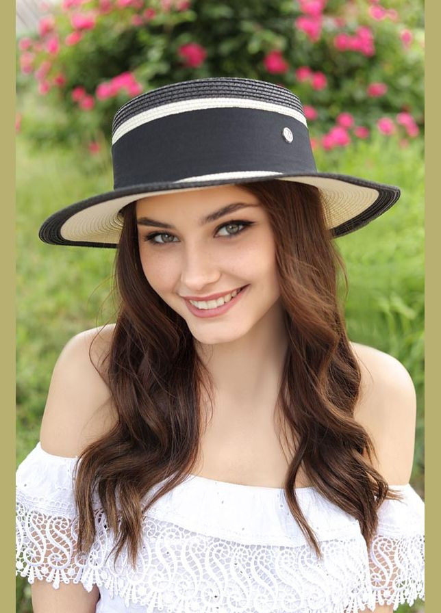 Двухцветная шляпа-канотье с широкой тульей Braxton (322674691)