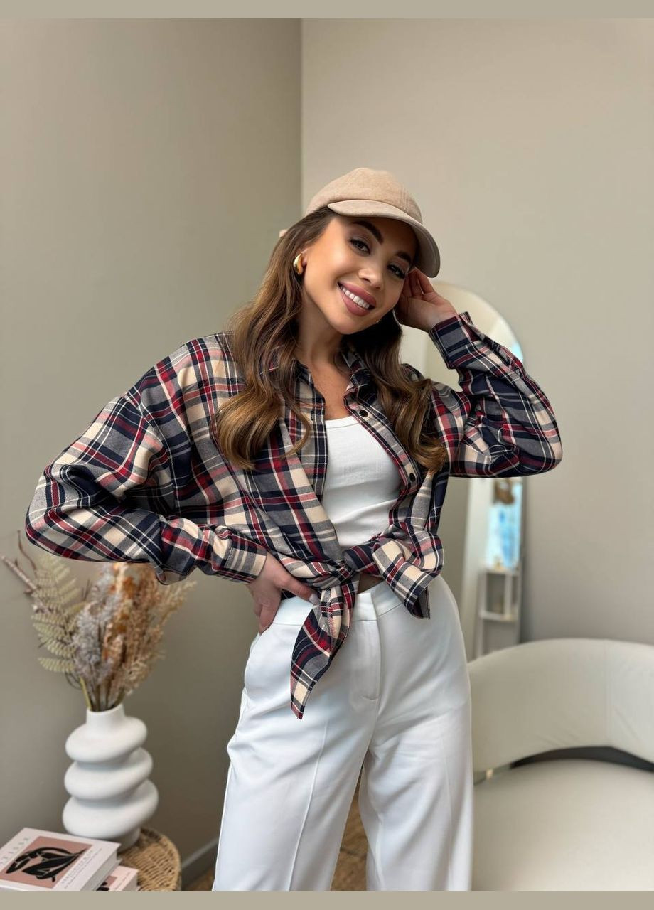 Цветная кэжуал рубашка в клетку MonCher с длинным рукавом