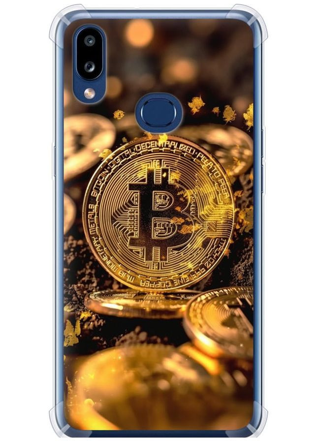 Силіконовий протиударний с посиленими кутами чохол 'Золота лихоманка біткойна' для Endorphone Samsung Galaxy A10s A107F (289532355)