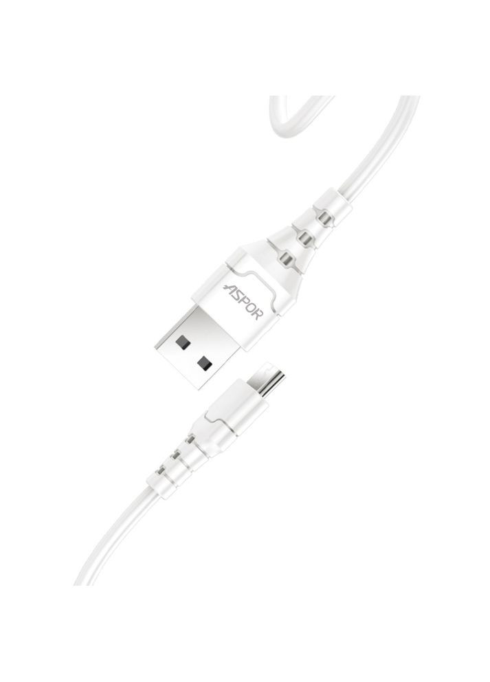 Кабель A100 USB – Micro Fast Charge 3A/1м- белый Aspor (367602664)