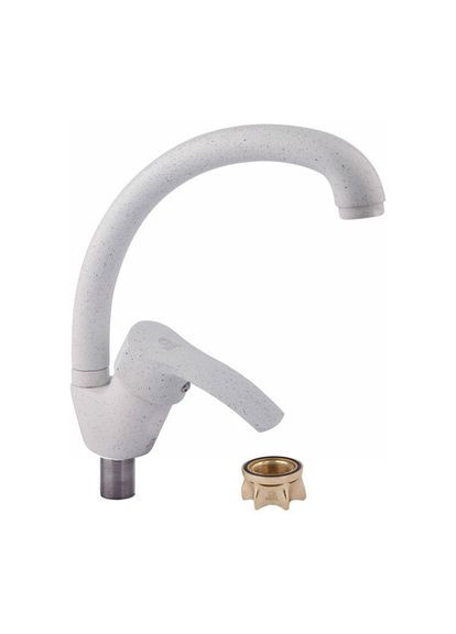 Змішувач для мийки з обертовим краном білий для кухні на гайці SPA7-A279WT WAL (336933092)