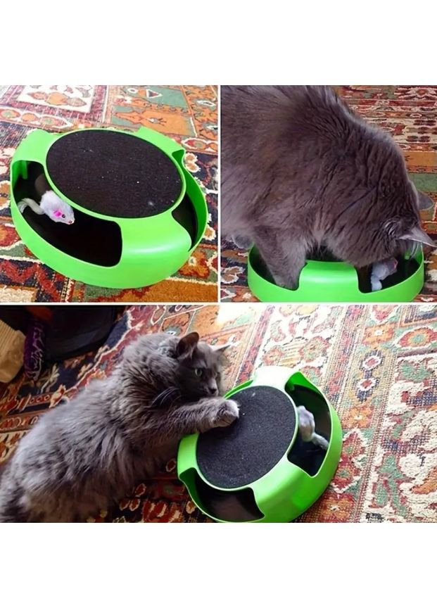 Іграшка з мишкою та кігтеточкою для кішок салатовий (2104618637) No Brand (351363074)