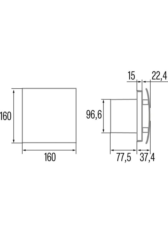 Вытяжной вентилятор EXTRACTOR UC-10 Silentis Hygro Black (01222200) CATA (338628956)