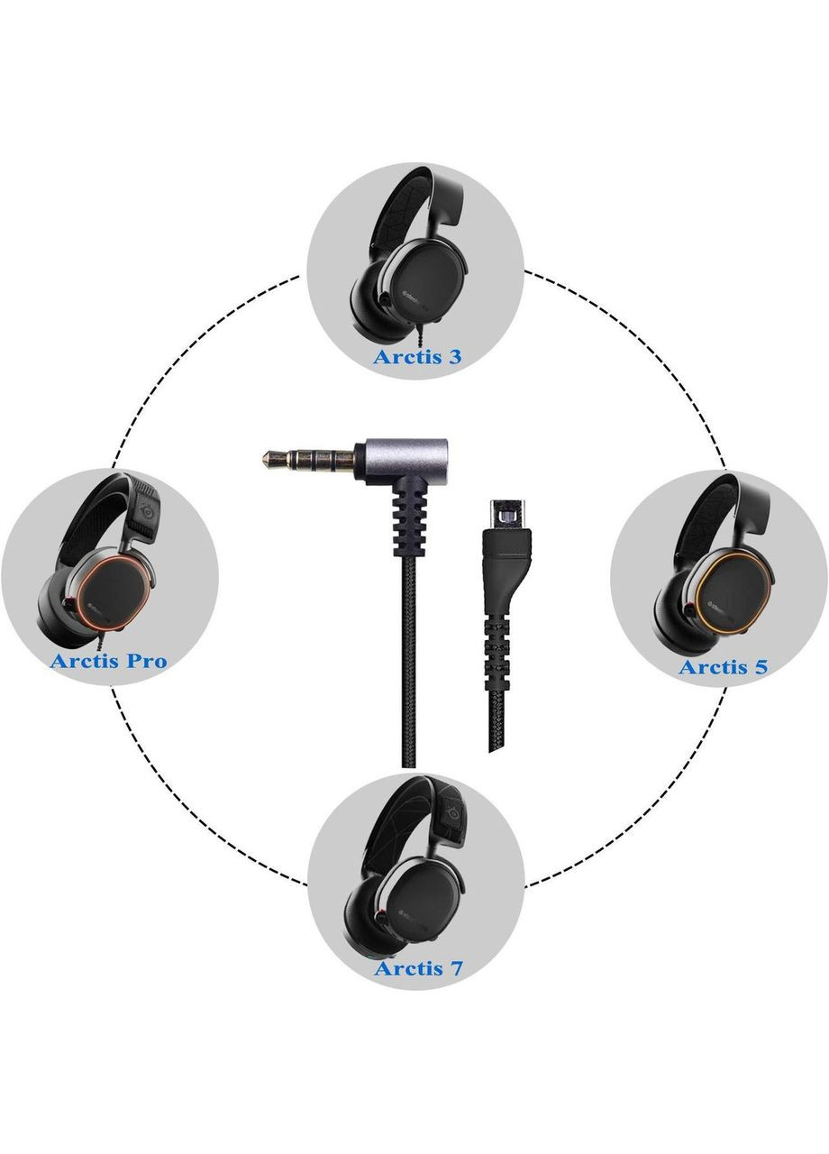 Кабель (проволока) для наушников SteelSeries Arctis 3/5/7/Pro/Wireless (аудио + микрофон, 8-pin, 1.5 м) No Brand (364963495)