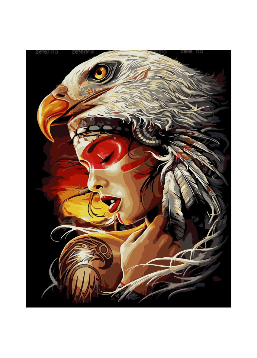 Картина за номерами Орел-оберіг з лаком см для творчості малювання декор Strateg (369758383)