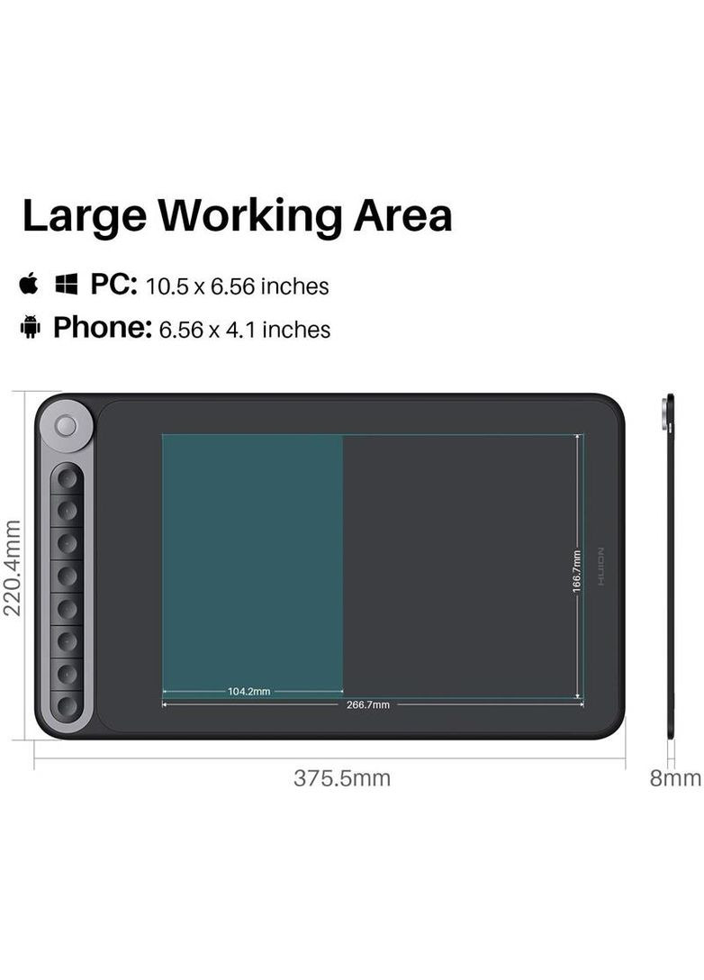 Графічний планшет Inspiroy Dial Q620M + рукавичка Huion (365749177)