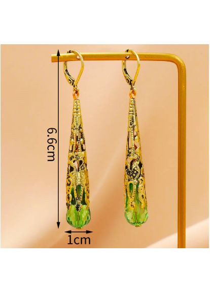 Сережки біжутерія підвіски Зелені камінці No Brand (361080995)