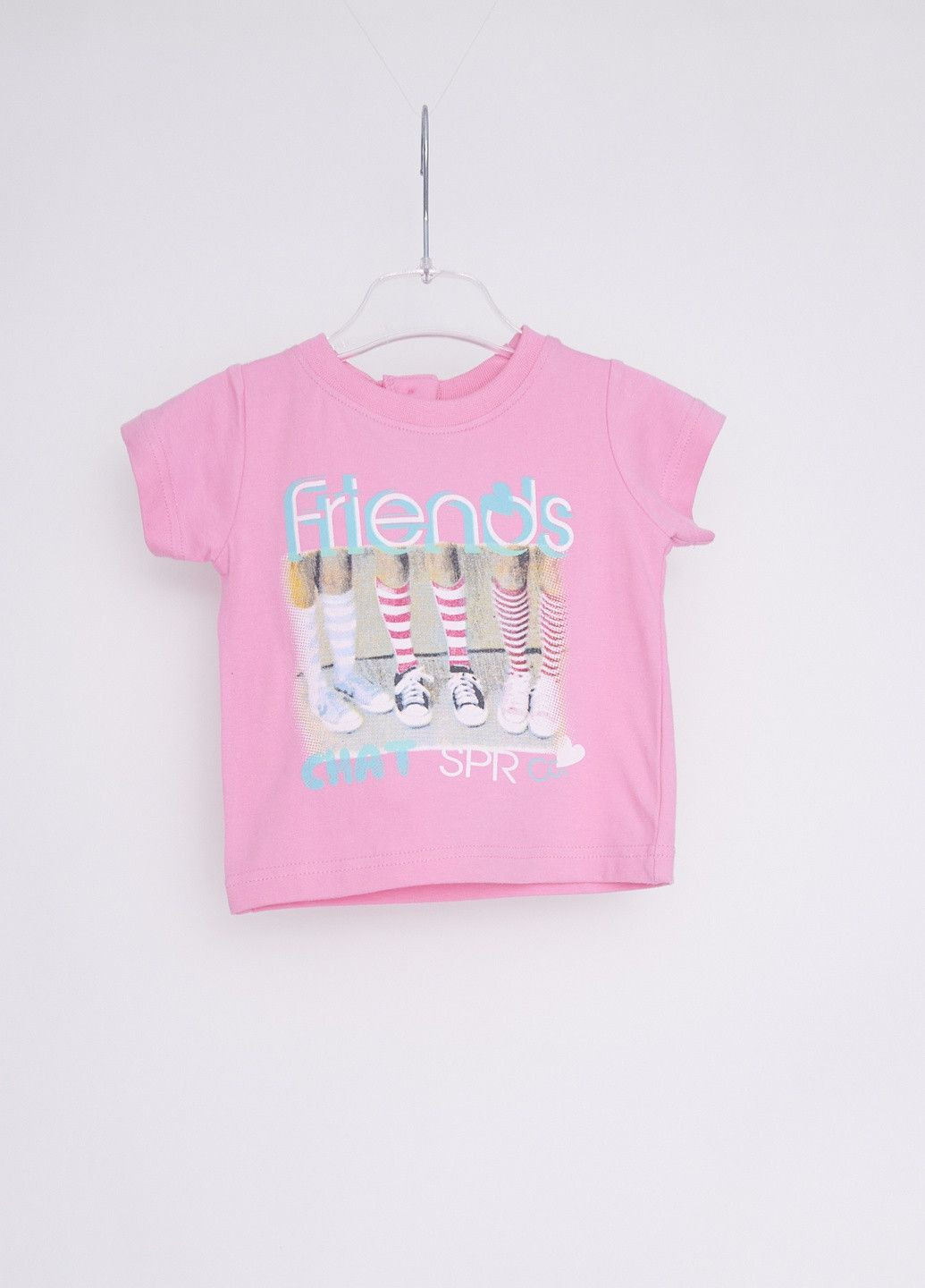 Розовая летняя футболка розово-черный Sprint