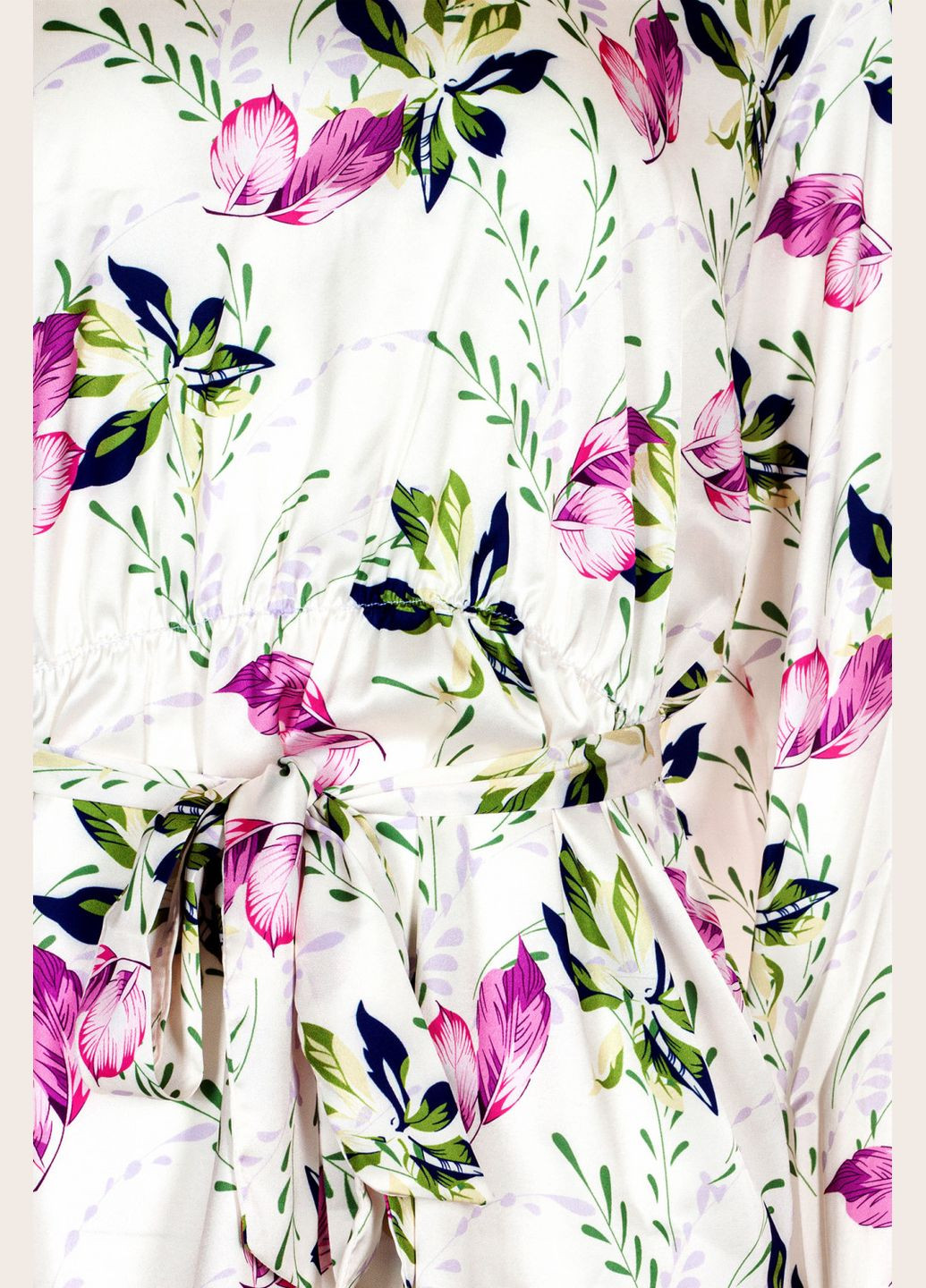 Біла жіноча блуза з квітковим принтом (ll202135711) LadyLike