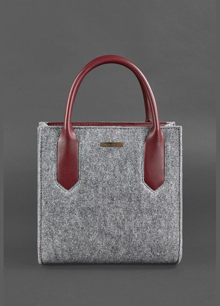 Фетрова жіноча сумка-кроссбоді Blackwood з шкіряними бордовими вставками (A-026587) BlankNote (327874325)