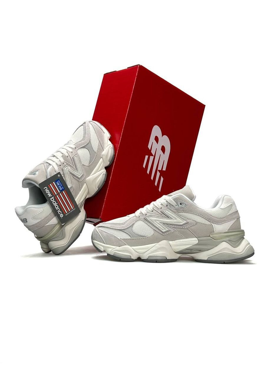 Светло-серые демисезонные кроссовки мужские new balance No Brand 9060 Light Grey White