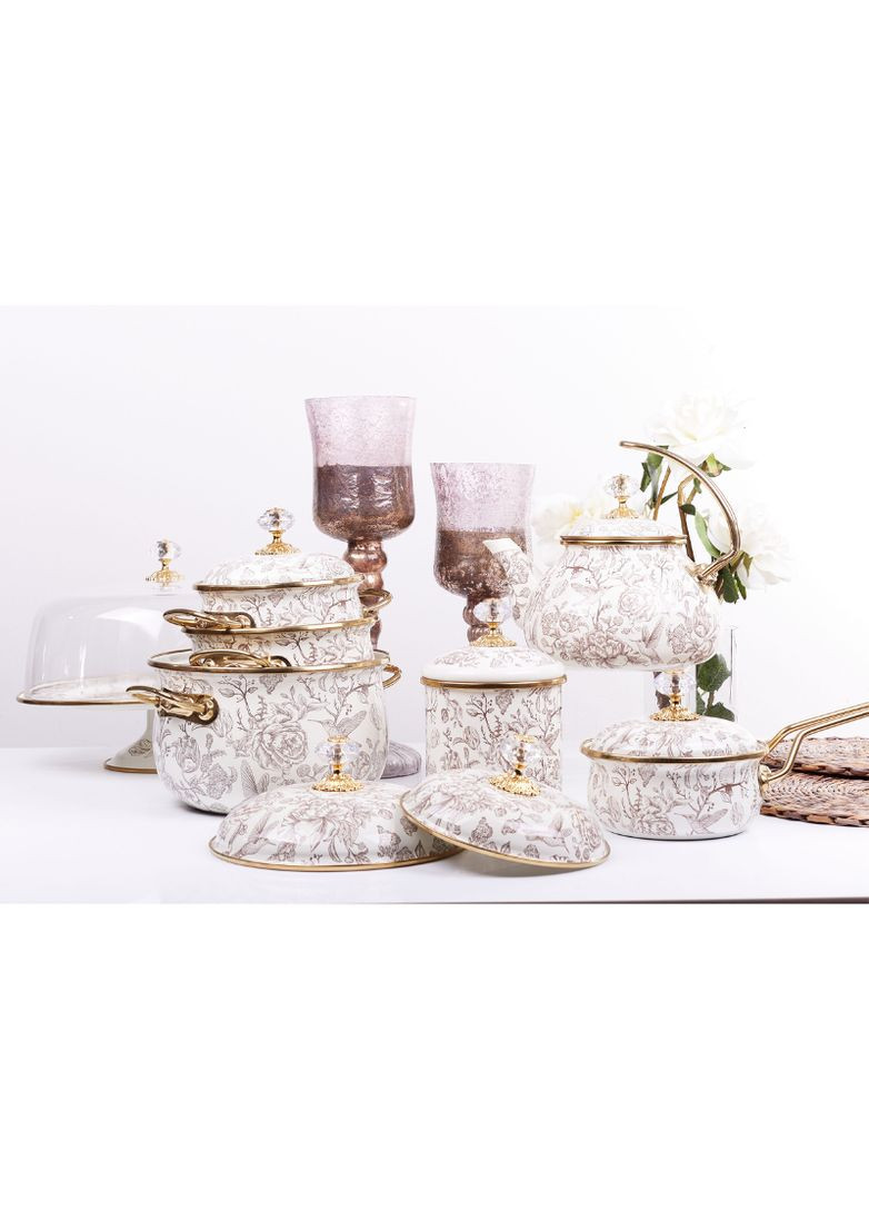 Каструля емальована "BIRD" з кришкою, 3,8 л, 20 см Elmani (360397095)