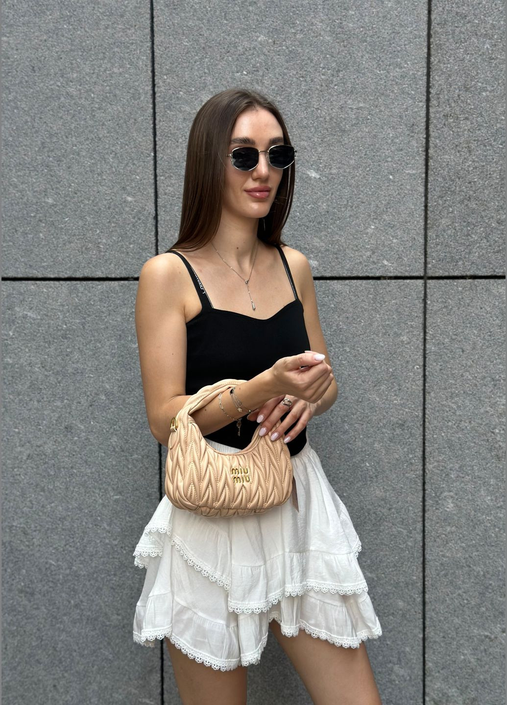 Женская сумка Miu miu 2178 бежевая No Brand (301065004)