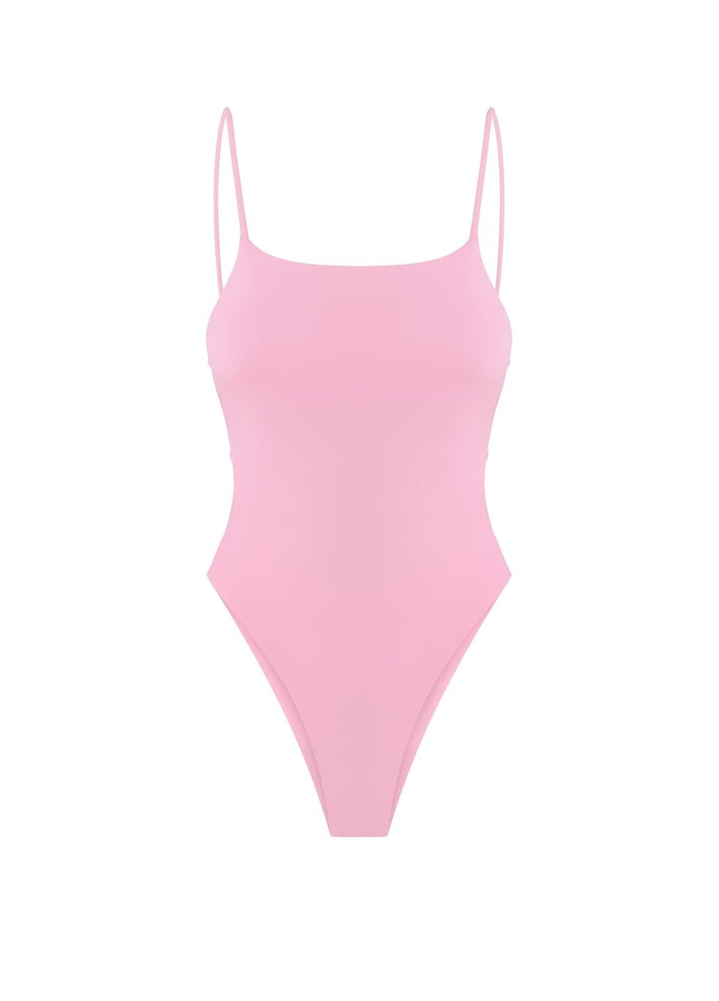 Розовый летний купальник с открытой спиной черный 641 Papaya