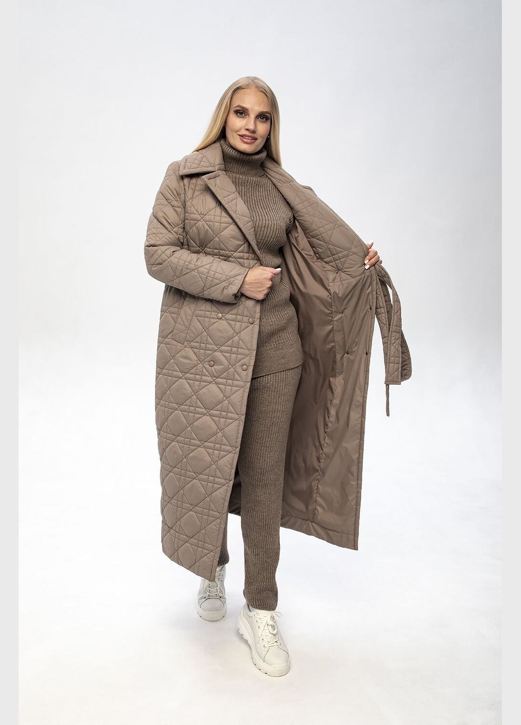 Бежеве демісезонне Пальто Гала Бежевий MioRichi