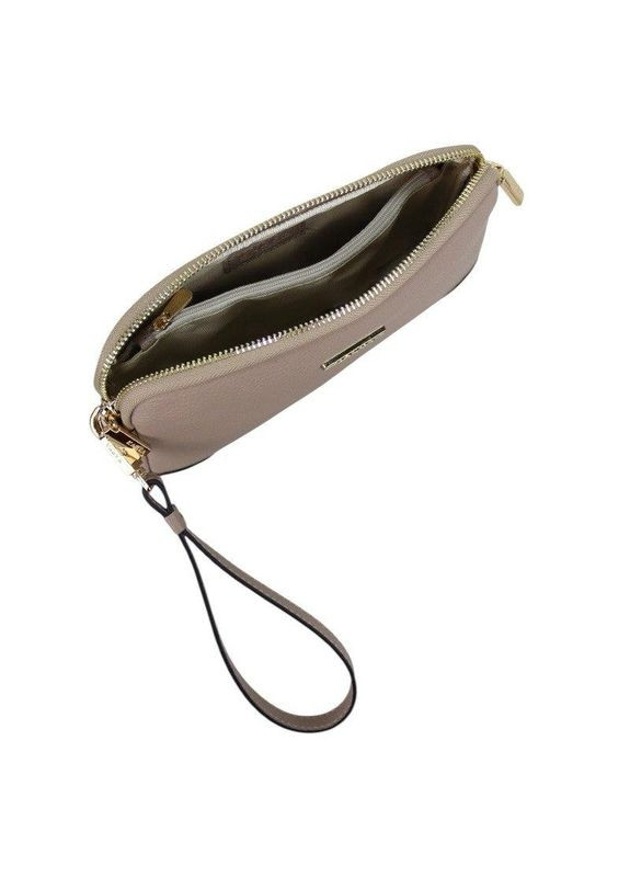 Сумка клатч жіноча бежева маленька натуральна шкіра (Д/Ш/В) 23/4/14(см) Karya (368801433)