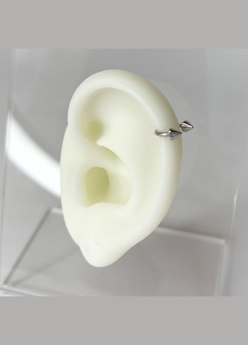 Сережка для пірсингу Циркуляр підкова 10мм з шипами з хірургічної сталі 316L для брів губ Сталистий 12 мм x 3 мм Pr00038 Finding (316094542)