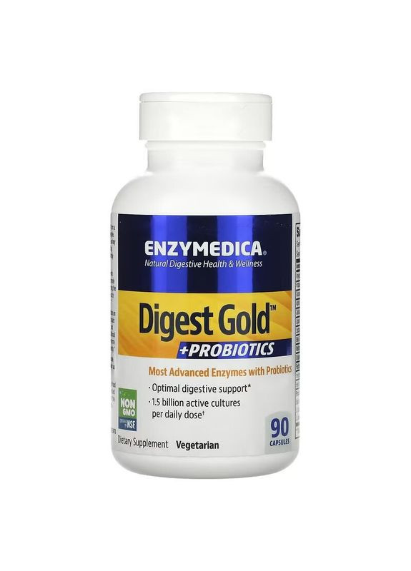 Ферменти Digest Gold + Probiotics, 90 капсул з пробіотиками Enzymedica (324418044)
