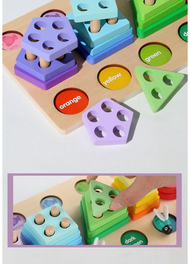 Дерев’яний сортер 7в1 з магнітною риболовлею, щипчиками та фігурами No Brand (362136177)