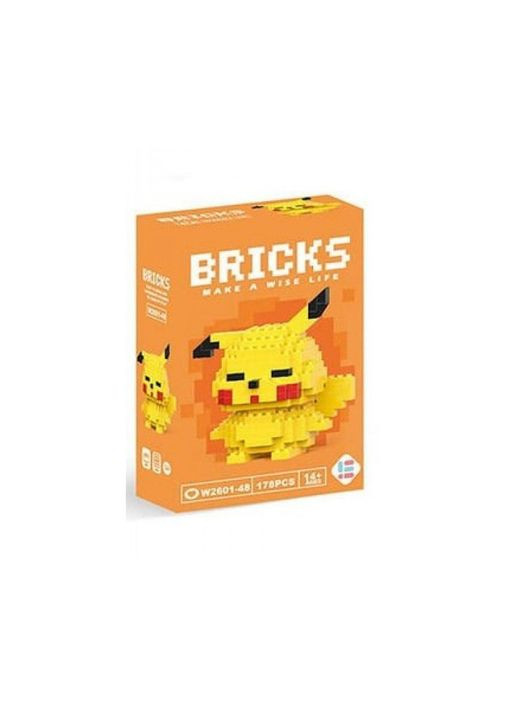 Конструктор из миниблоков фигурка Пикачу Bricks 178 деталей детский пиксельные блоки 7 см Magic (361161779)