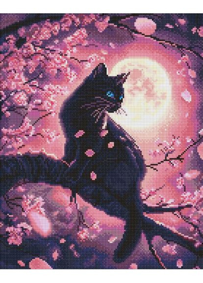 Алмазная мозаика - Волшебный кот среди сакуры ©art_selena_ua 40×50 см IDEYKA (370795882)