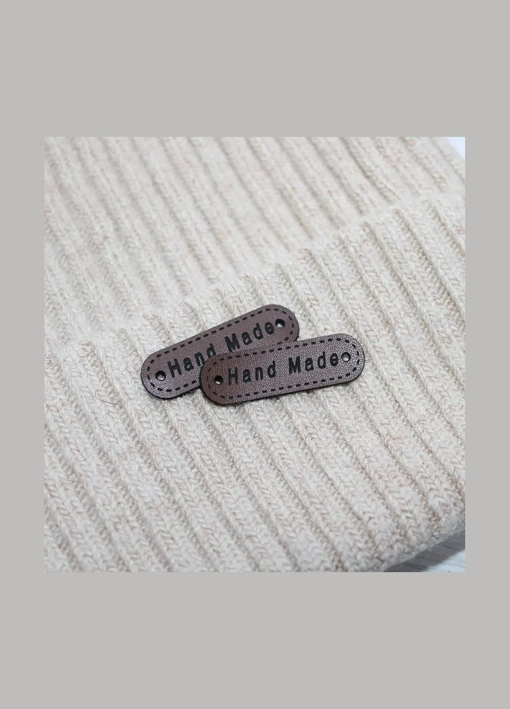 Нашивка "Hand Made" темно-коричневого цвета (443) No Brand (335811589)