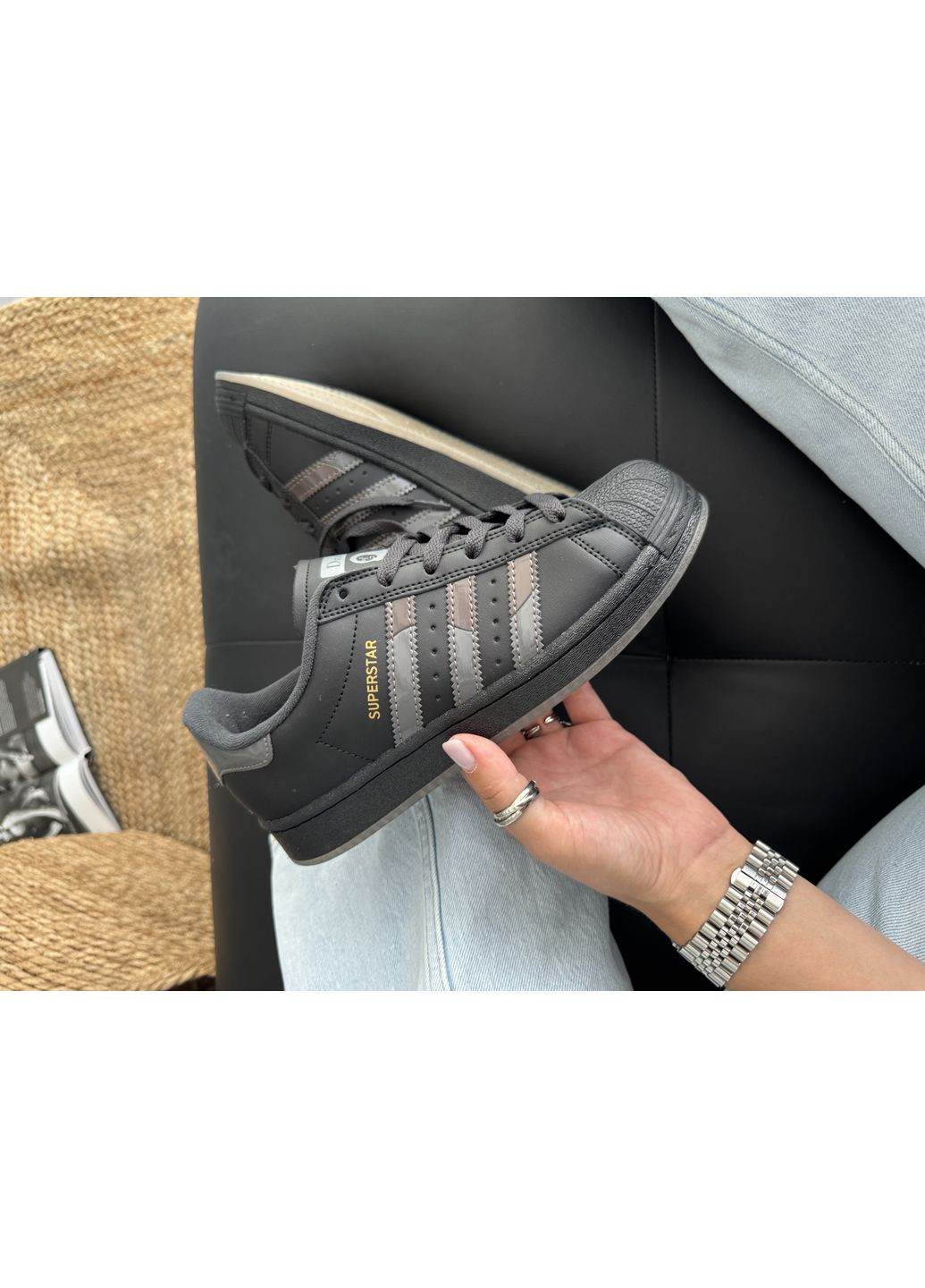 Кросівки чоловічі і жіночі Adidas Superstar x Dime Black | Адідас Суперстар чорні No Brand чорні демісезони (370149907)