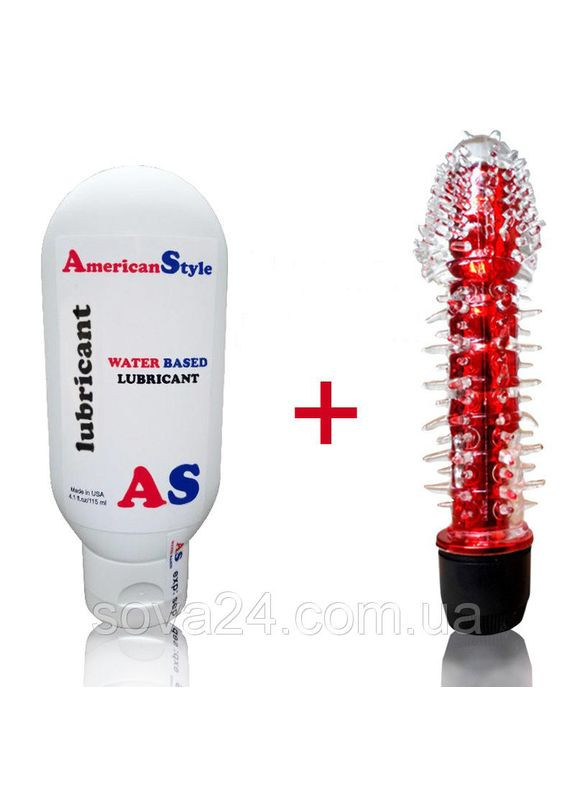 Вібратор із шипами вагінально-анальний + лубрикант. Вібратор червоний силіконовий No Brand (340914692)