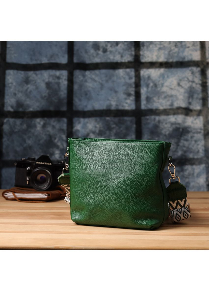 Стильная женская кожаная сумка на каждый день 22913 Зеленый Vintage (349442775)