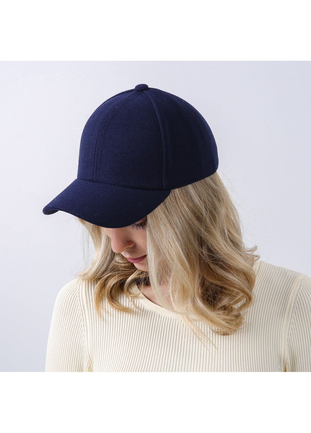 Бейсболка з регулятором жіноча кашемір синя ШЕР-2 LuckyLOOK 925-953 (361318322)