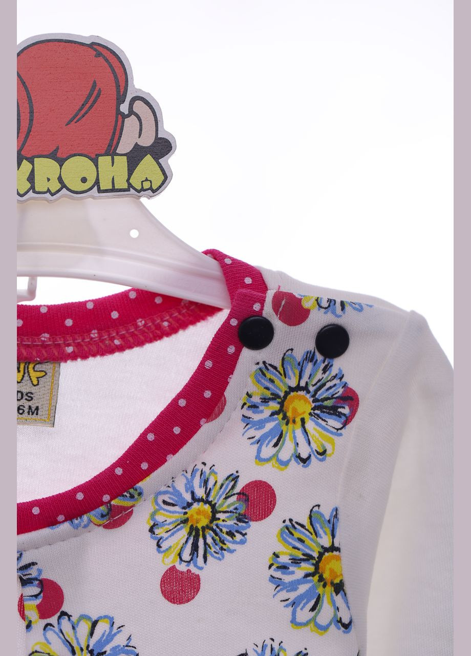 Рожевий демісезонний костюм для дівчинки з довгим рукавом рожевий трикотажний ромашки 68 см (37185) BABYKROHA