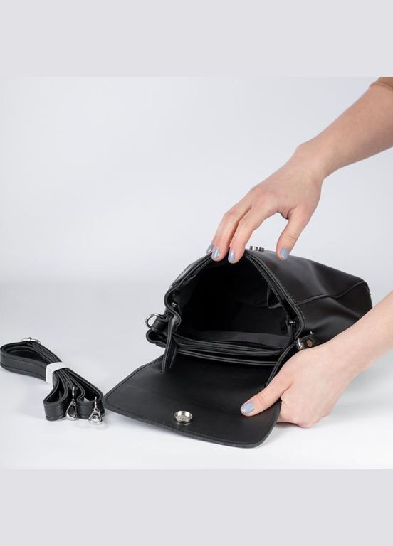 Сумка женская Кросс боди функциональная черная из экокожи NIUNIU (340239631)