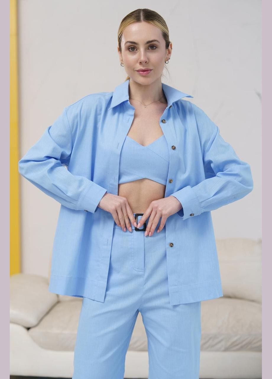 Женский костюм (рубашка, топ, штаны), лёгкий классический деловой комплект, подойдёт как для офиса так и дя прогулок Intruder (347579772)