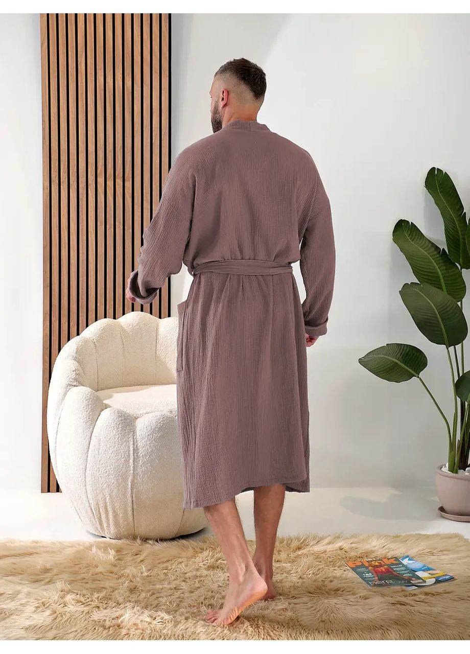 Халат чоловічий мусліновий, 100% бавовна, батальний No Brand халат (350887049)