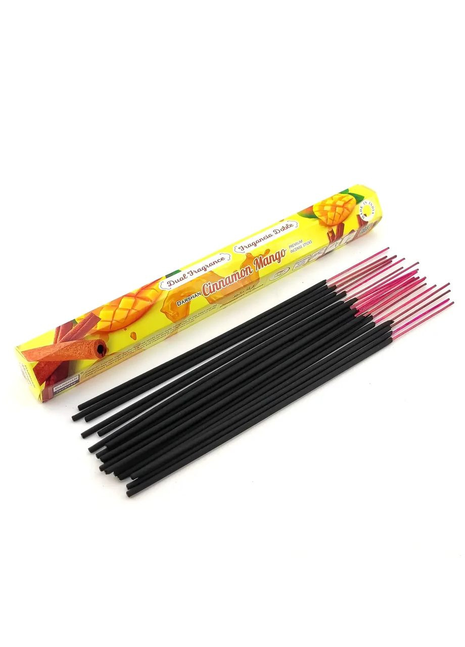 Аромапалиці вугільні Mango Cinnamon Манго з корицею 20 шт. Darshan (366447797)