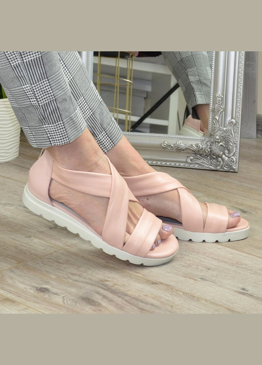 Шкіряні жіночі босоніжкималки, колір пудра. 39 розмір Vasha para (303931707)