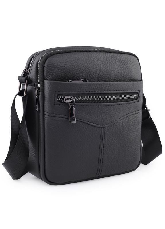 Мужская кожаная барсетка маленькая Qvant 14331 - Черная Tiding Барсетка (366889796)