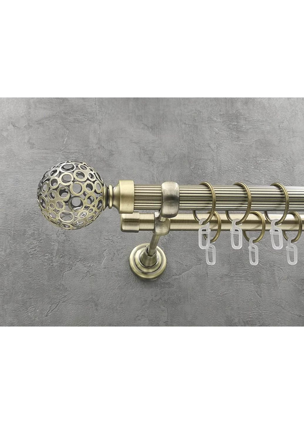 Карниз Савона рифлена штанга подвійний відкритий 25/19 мм 240 см Антик Quadrum (352778357)