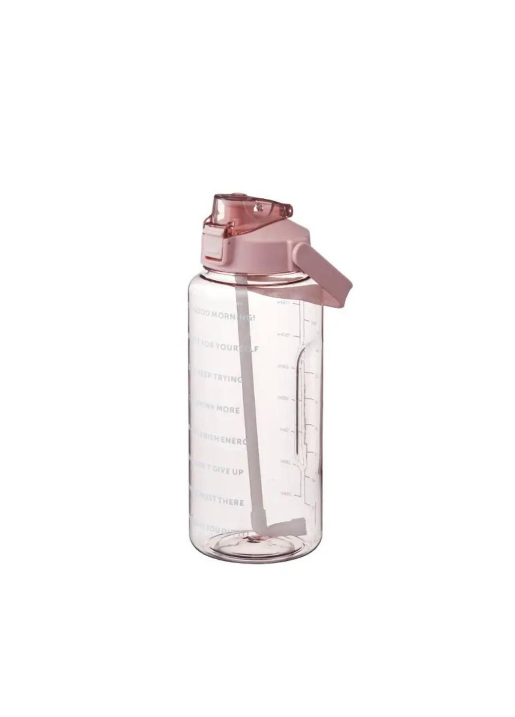 Пластиковая бутылка с соломинкой и  ручкой 2 л . Розовая No Brand (272637635)