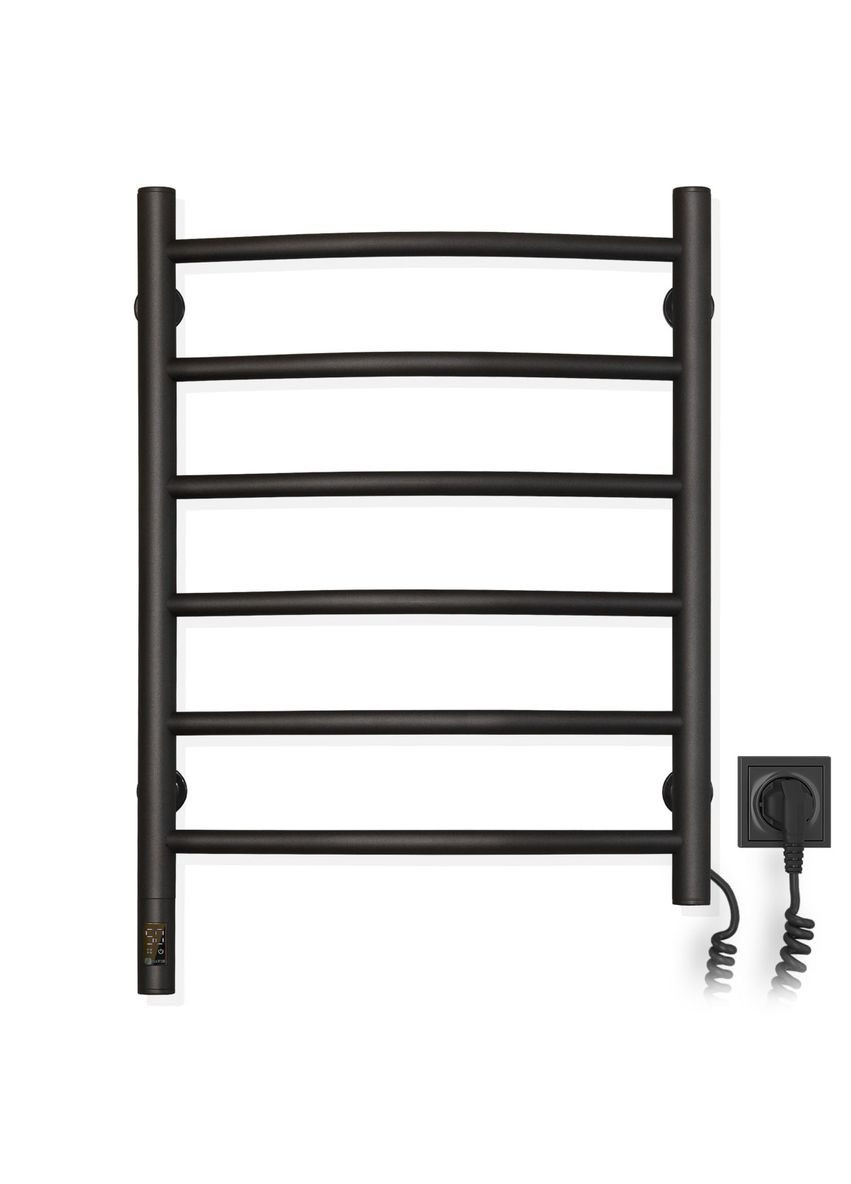 Рушникосушка Камелія 480х600 Sensor права з таймером, чорний муар 12207033-4860 Navin (266903572)