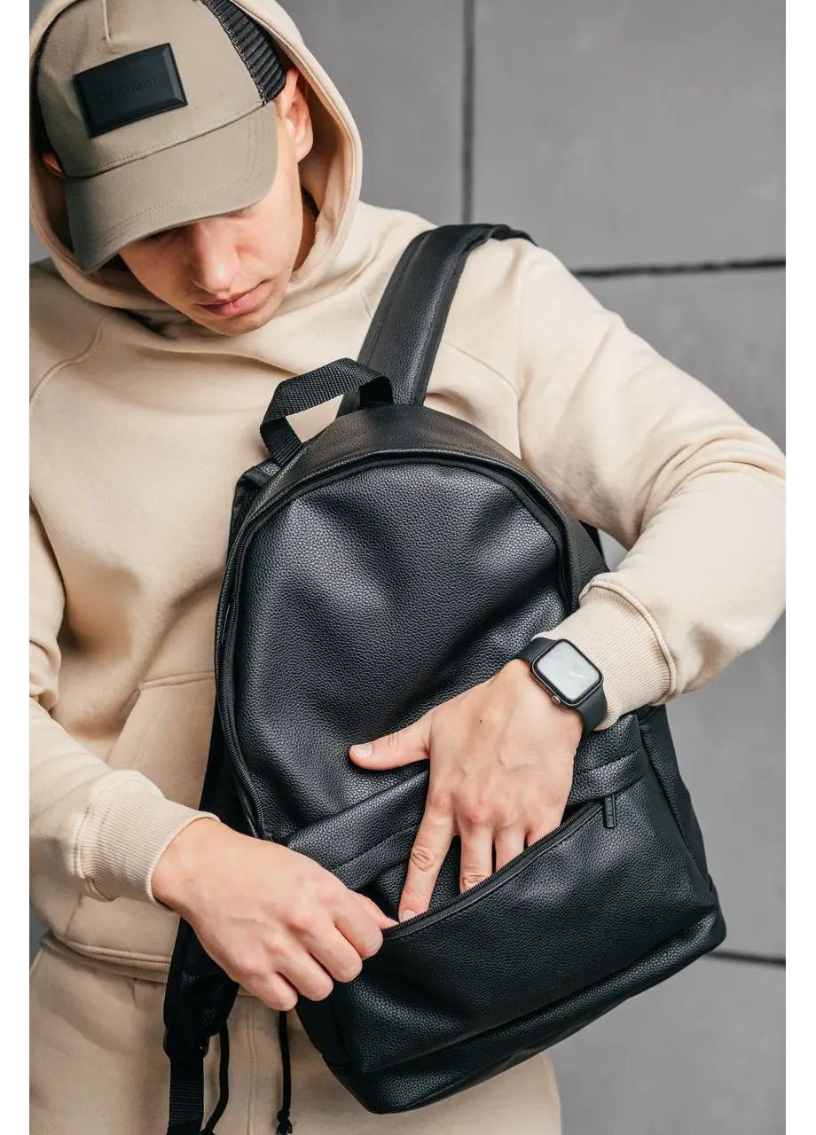 Рюкзак CalmSkin Black - еко-шкіра, формат 41×28×14 No Brand (370639346)